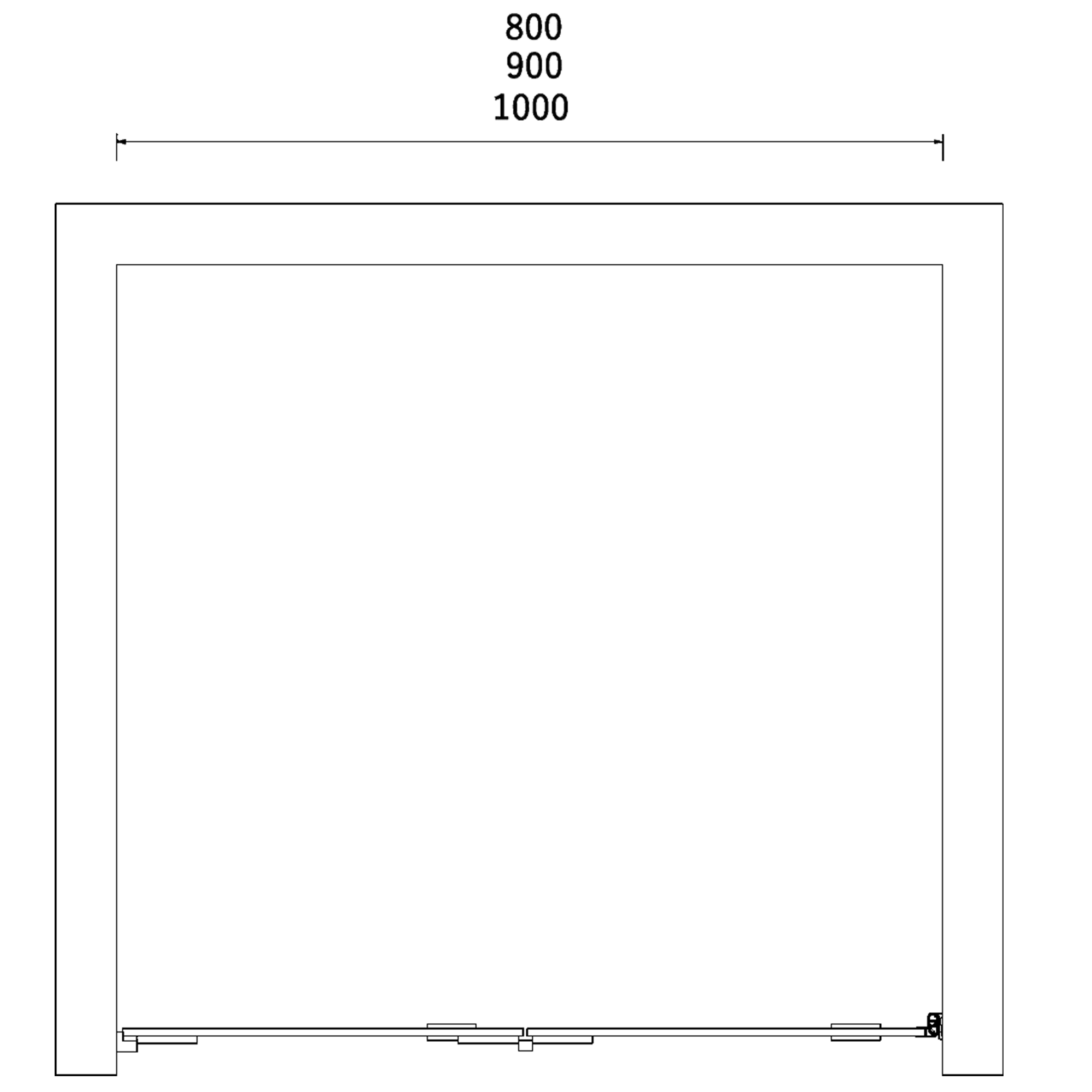 Dimensions plan d&eacute;taill&eacute; - porte de douche NATURE 2